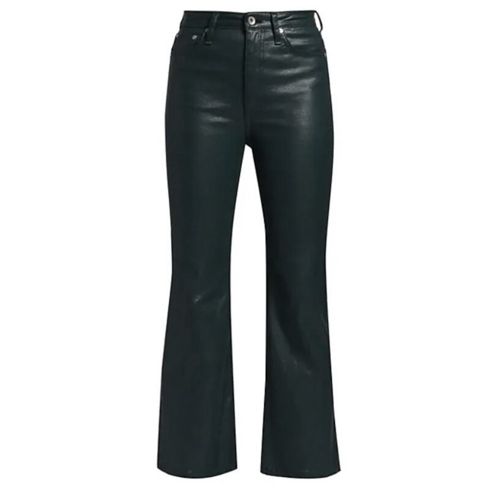 rag & bone Casey High Rise Ankle Flare Jeans in Coated Pine Grove Nwot